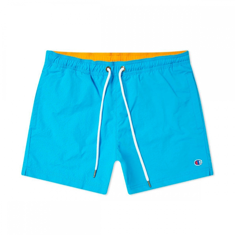 Champion Reverse Weave Beach Shorts (Light Blue/Orange)