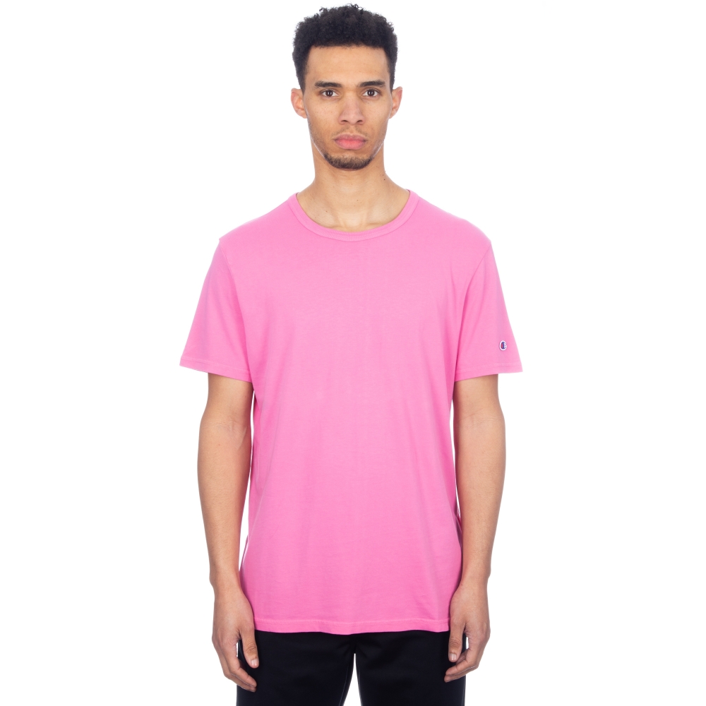 Champion Reverse Weave Crew Neck T-Shirt (Dark Pink)