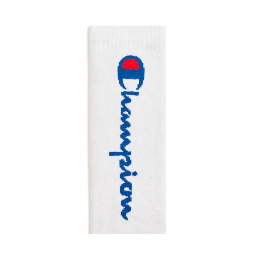 Champion Reverse Weave Knee-High Script Logo Tube Sock (White)