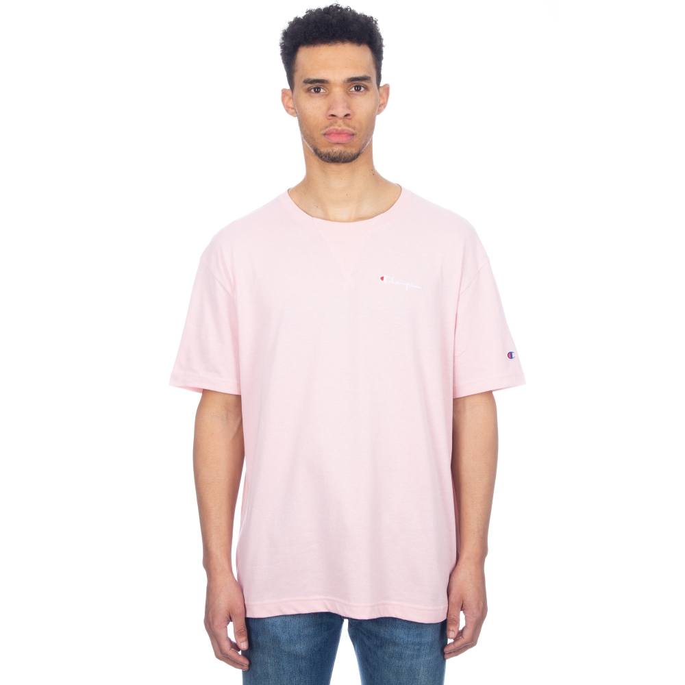 Champion Reverse Weave Oversized Deconstructed Crew Neck T-Shirt (Pink)