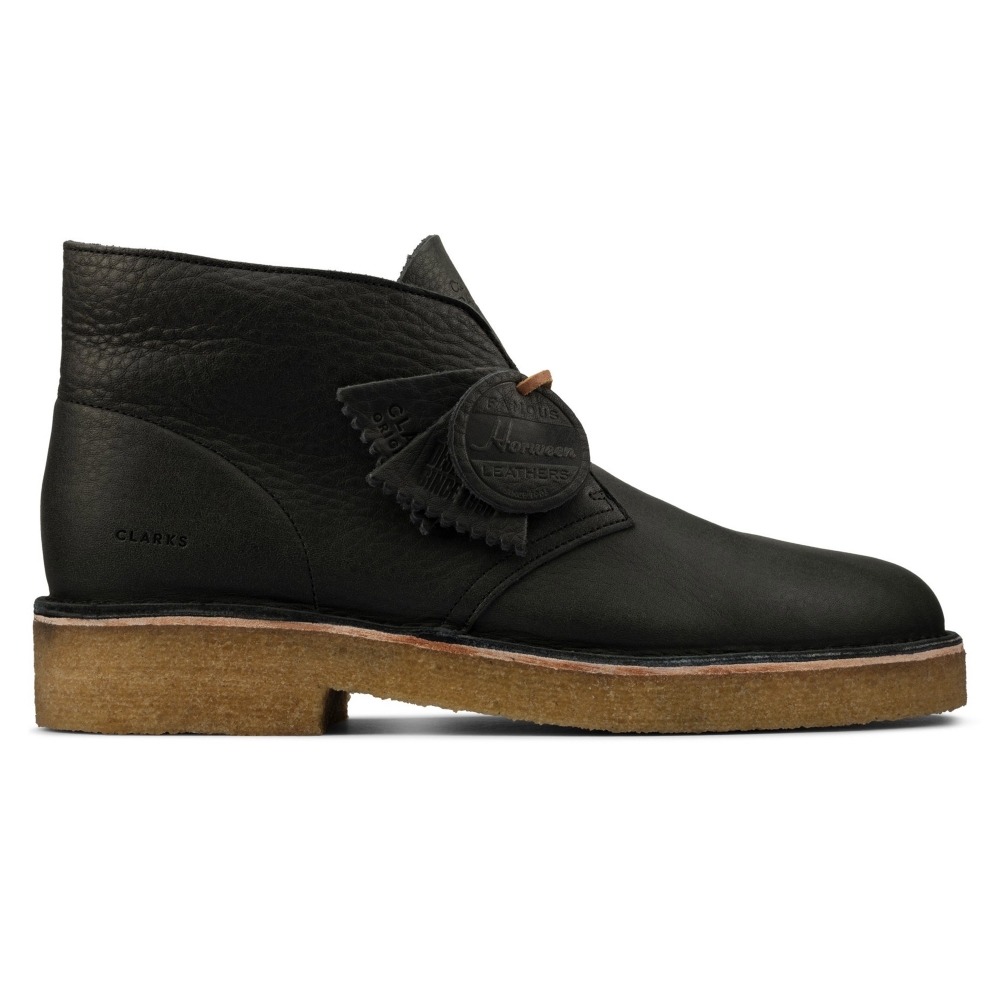 Clarks Originals Desert Boot 221 (Black Natural Leather)