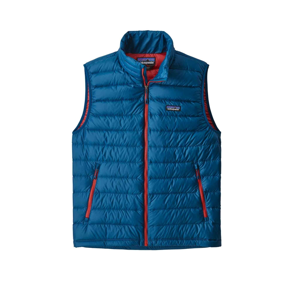 Patagonia Down Sweater Vest (Big Sur Blue w/Fire Red)