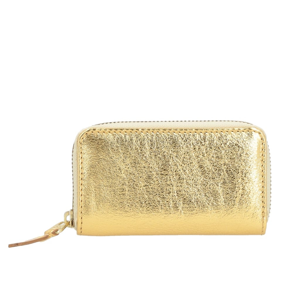 Comme des Garcons WALLET Gold Zip Around Wallet (Gold)