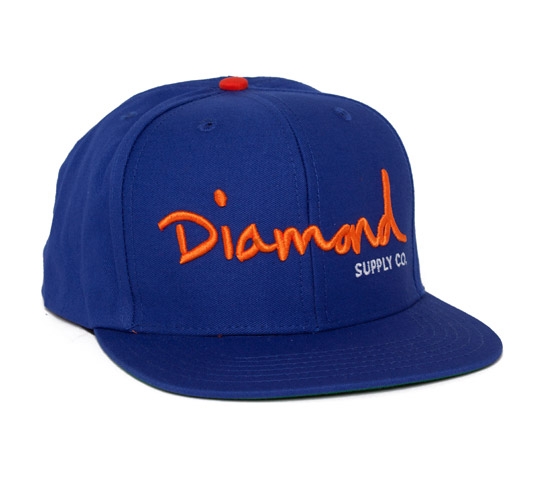 Diamond Supply Co. OG Logo Snapback Cap (Royal/Orange/White)