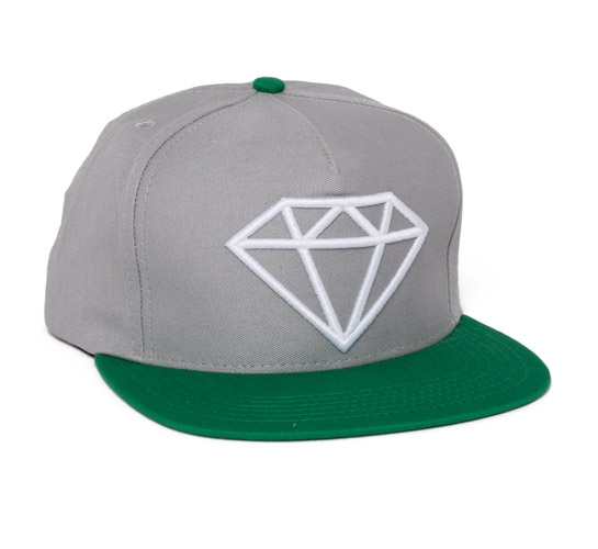 Diamond Supply Co. Rock Snapback Cap (Grey/Green/White)