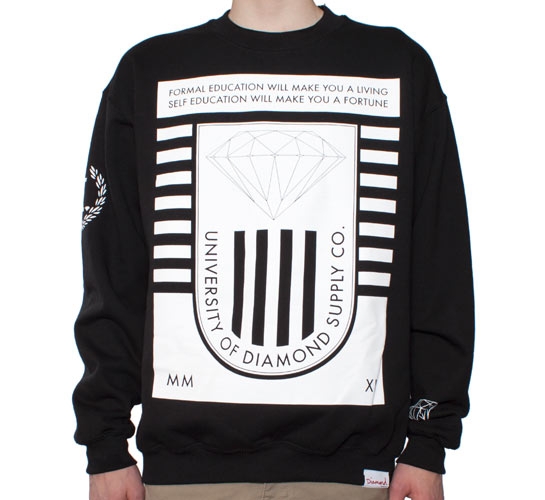 Diamond Supply Co. University 2 Crew Neck Sweatshirt (Black)