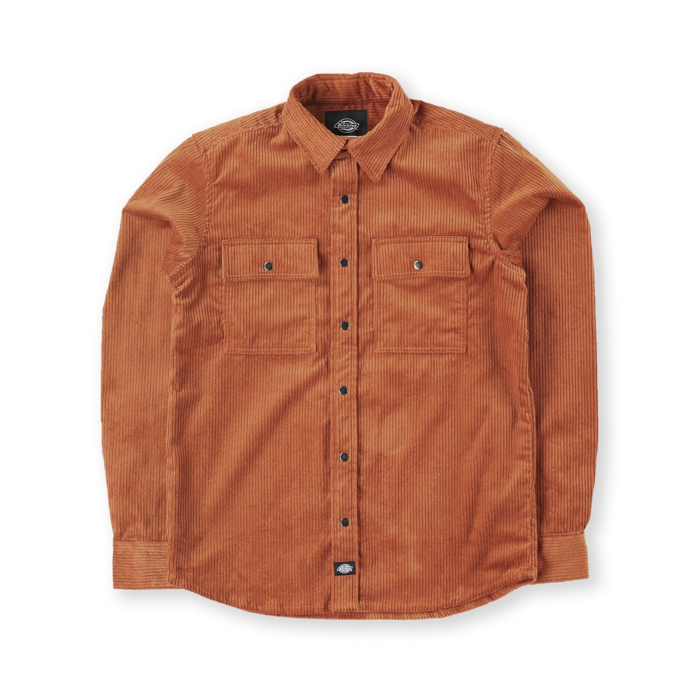 Dickies Ivel Corduroy Long Sleeve Shirt (Rust)