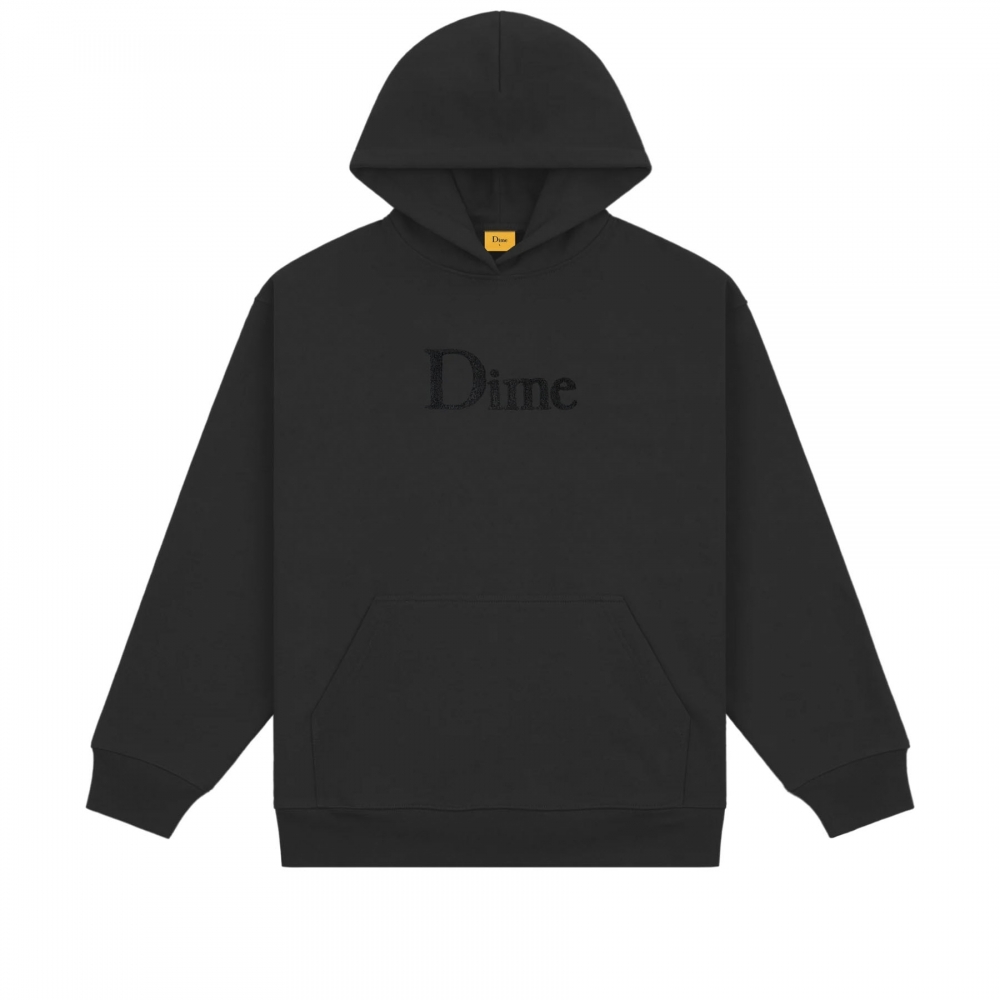 Dime Classic Chenille Logo Pullover Hooded Sweatshirt (Black)