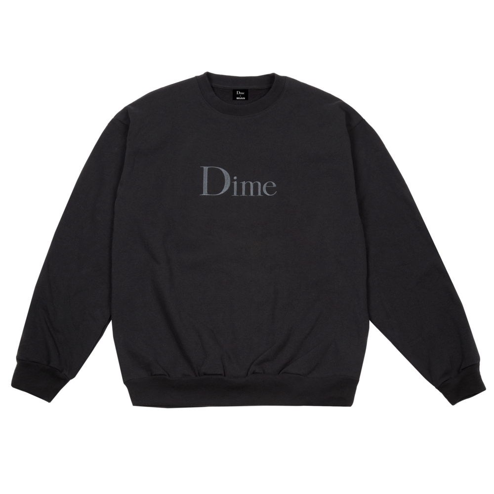 Dime Classic Embroidered Crew Neck Sweatshirt (Black)