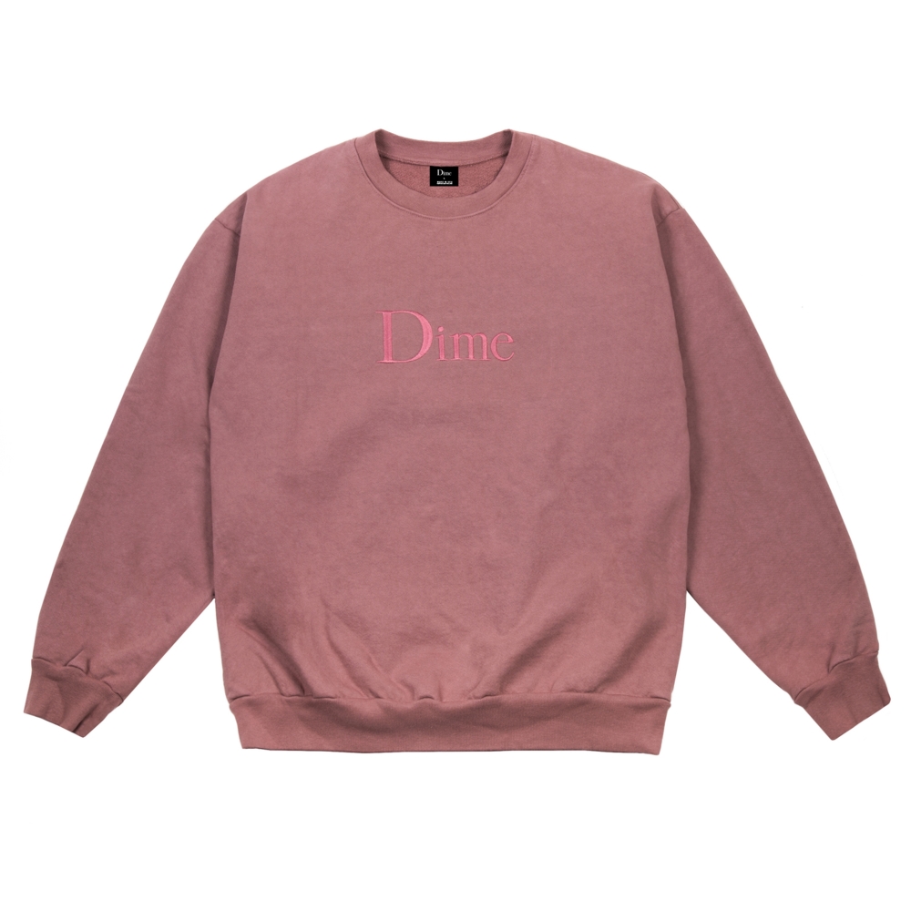 Dime Classic Embroidered Crew Neck Sweatshirt (Fuchsia)