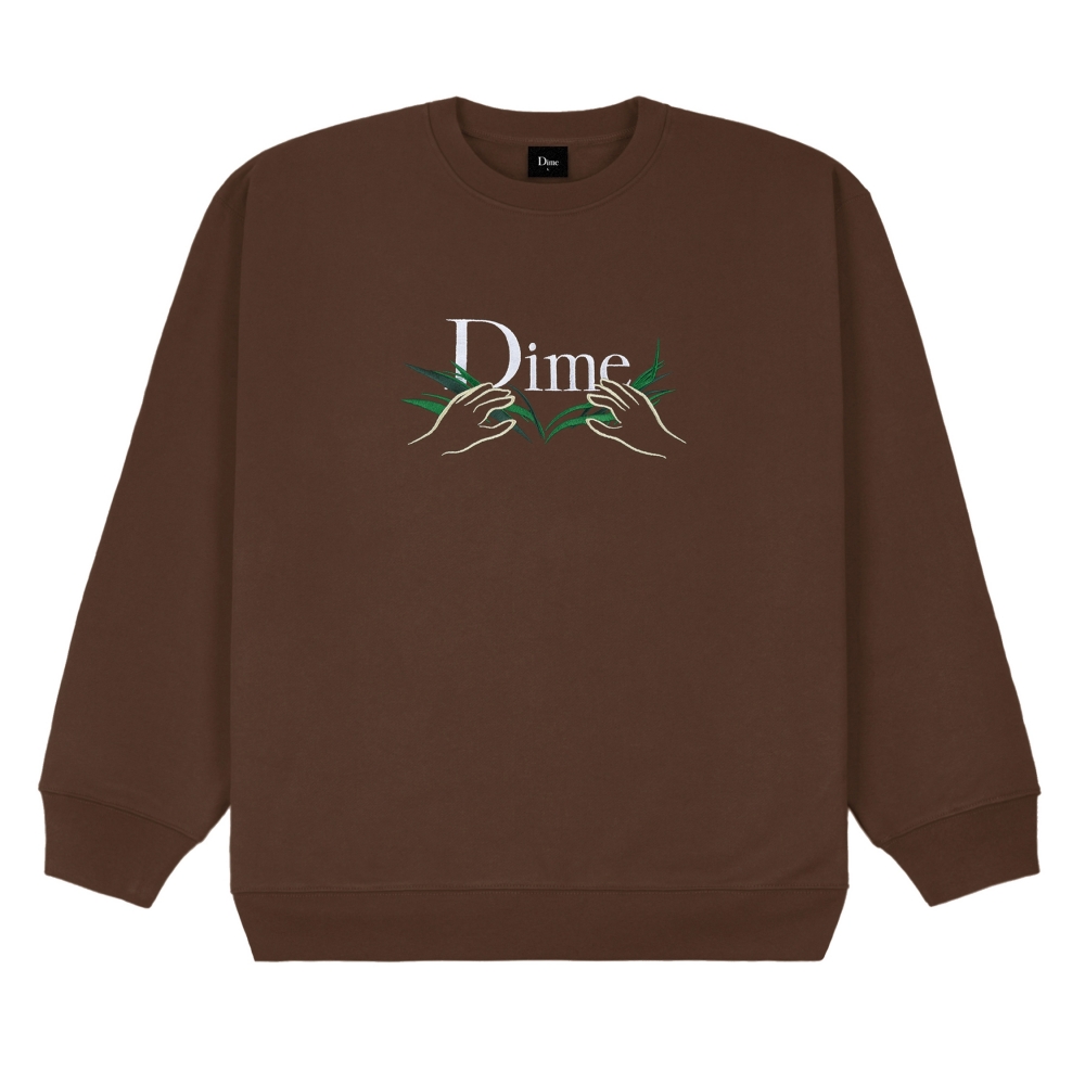 Dime Classic Grass Crew Neck Sweatshirt (Stray Brown)