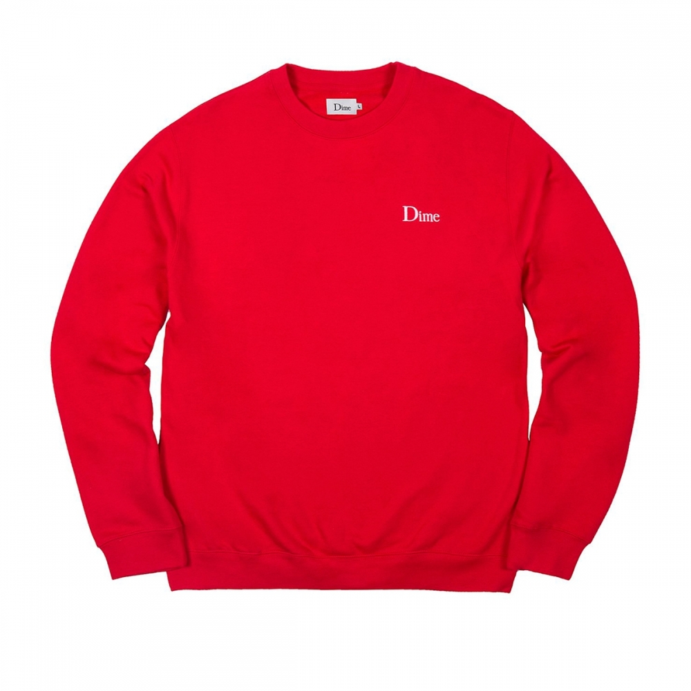 Dime Classic Logo Crew Neck Sweatshirt (Red)