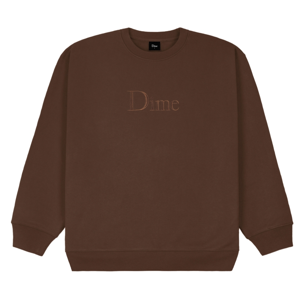 Dime Classic Logo Crew Neck Sweatshirt (Stray Brown)