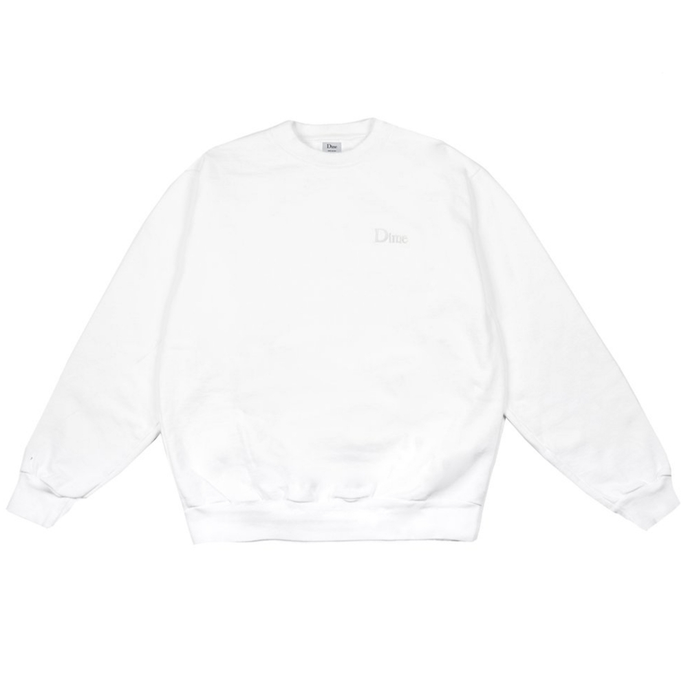 Dime Classic Logo Crew Neck Sweatshirt (White)