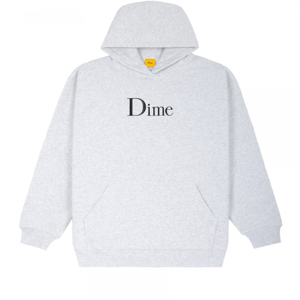 Dime Classic Logo Embroidered Pullover Hooded Sweatshirt (Ash)