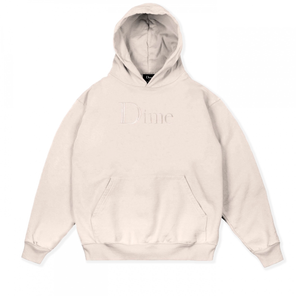 Dime Classic Logo Embroidered Pullover Hooded Sweatshirt (Cream)