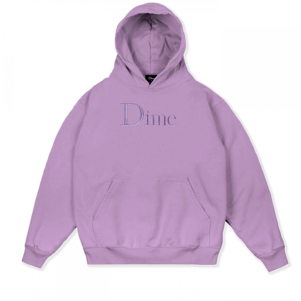 Dime Classic Logo Embroidered Pullover Hooded Sweatshirt (Lilac)