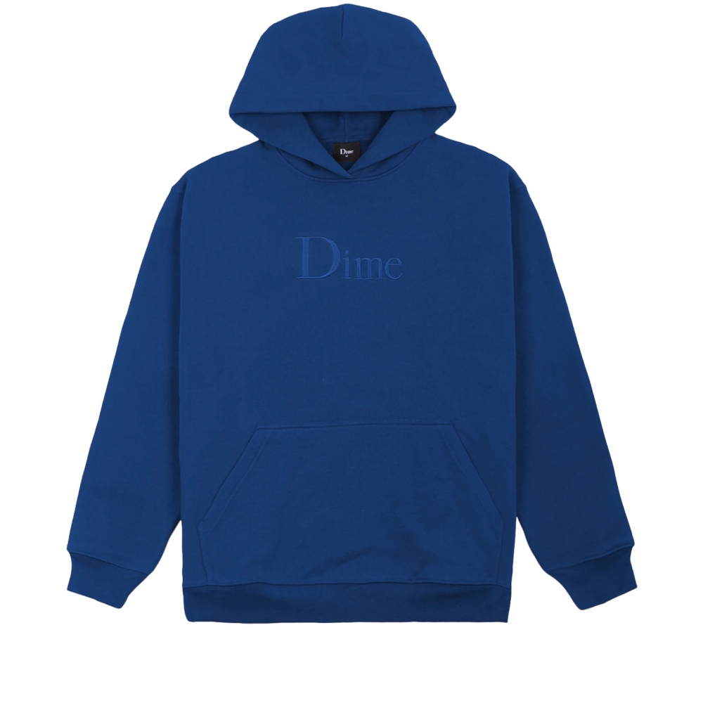Dime Classic Logo Embroidered Pullover Hooded Sweatshirt (Navy)
