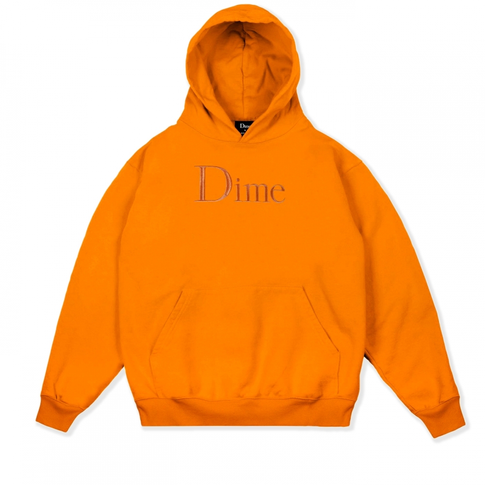 Dime Classic Logo Embroidered Pullover Hooded Sweatshirt (Orange)