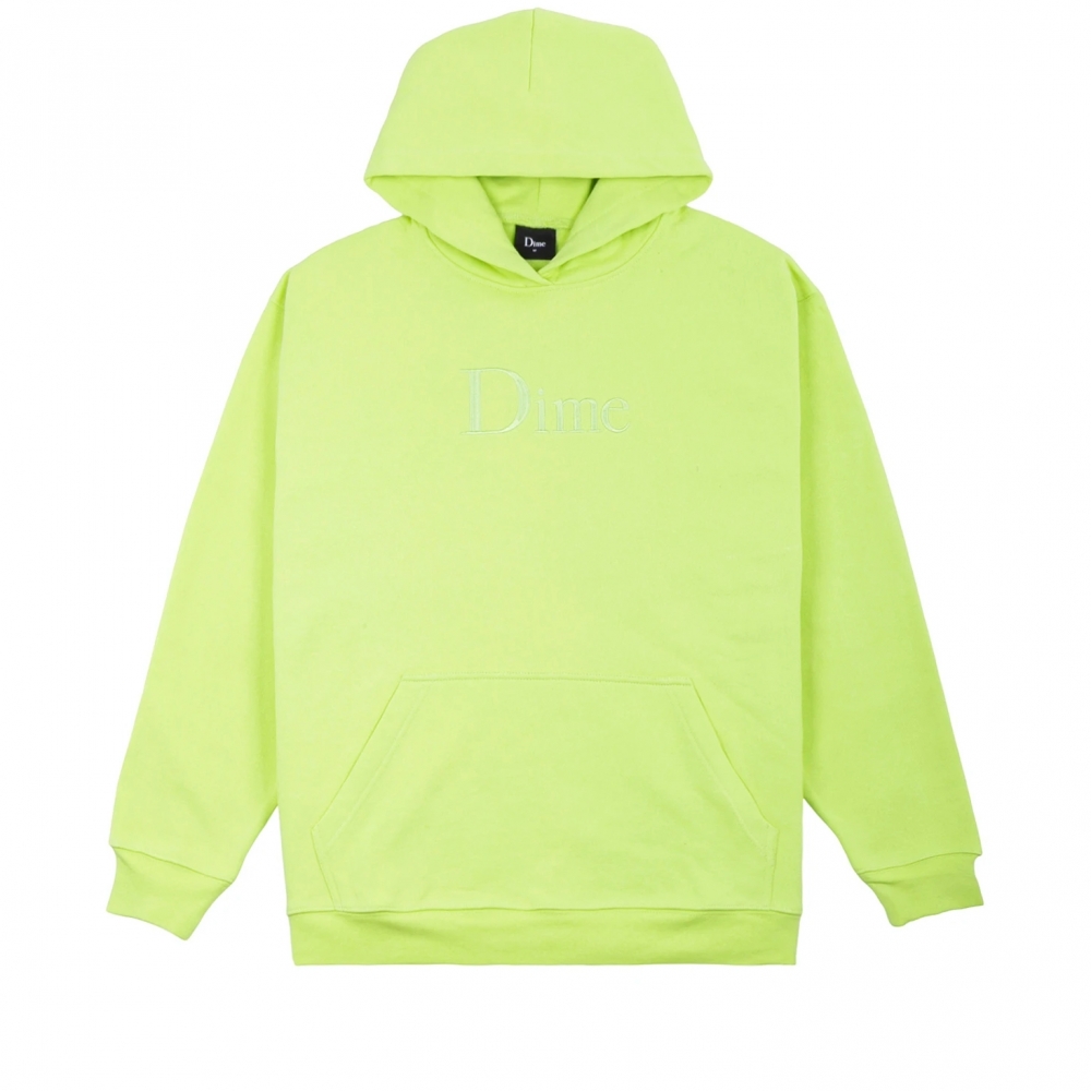 Dime Classic Logo Embroidered Pullover Hooded Sweatshirt (Volt)
