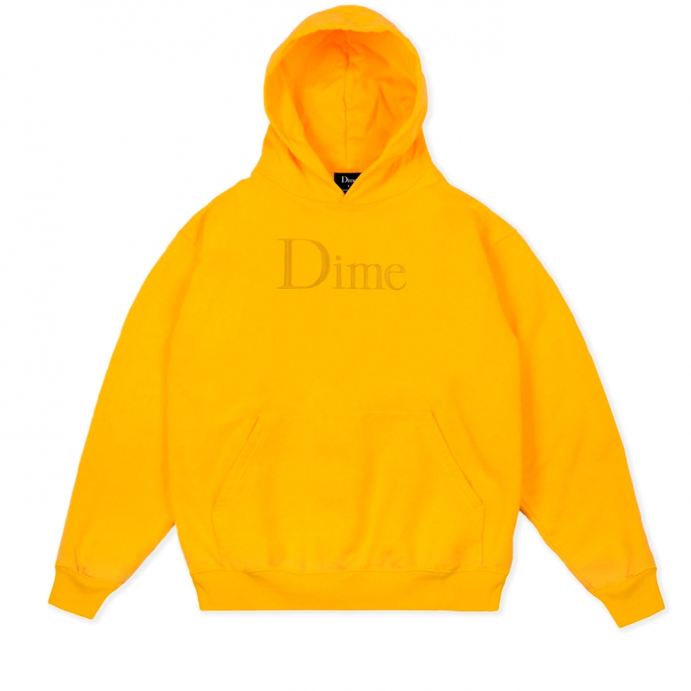 Dime Classic Logo Embroidered Pullover Hooded Sweatshirt (Yellow)