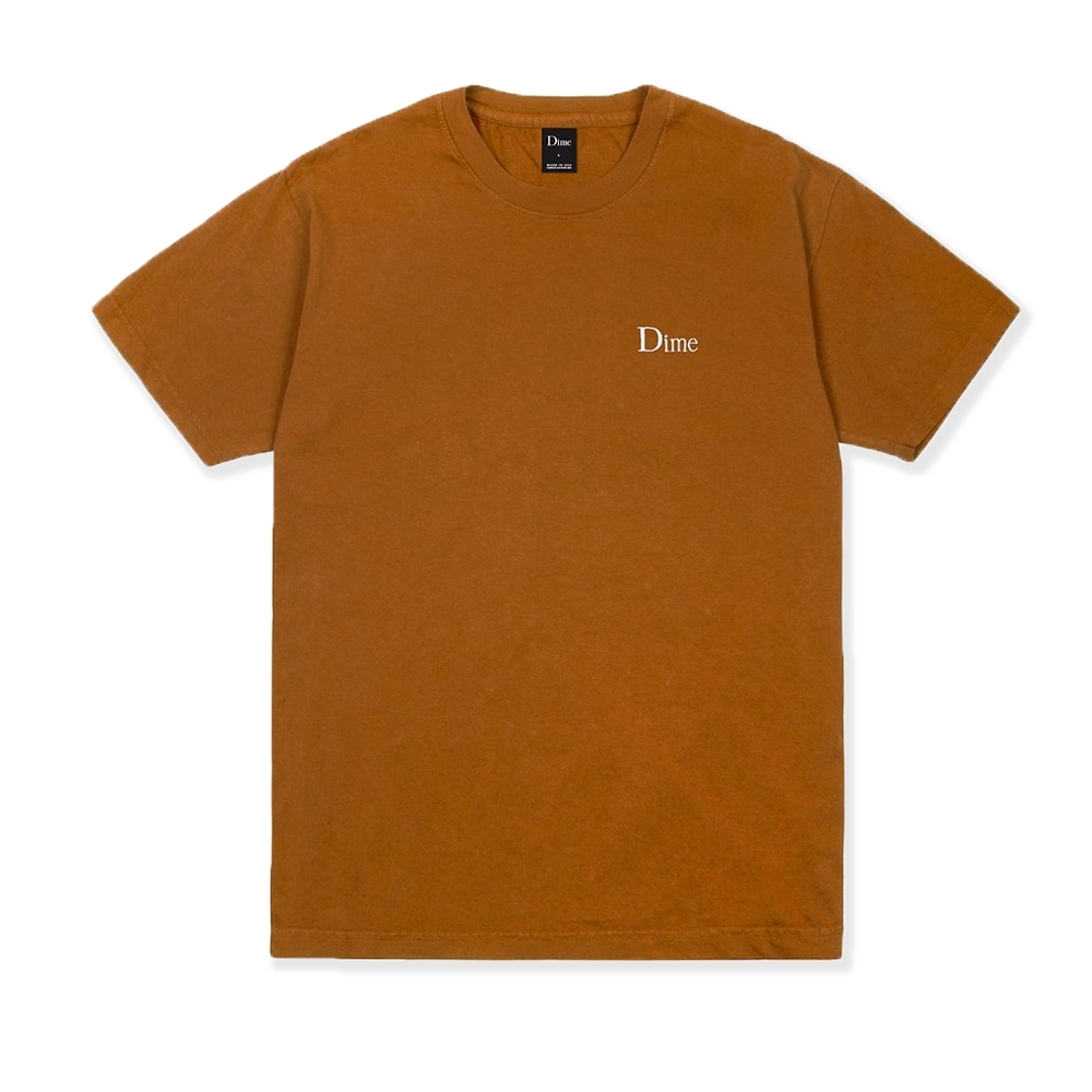 Dime Classic Logo Embroidered T-Shirt (Coffee)