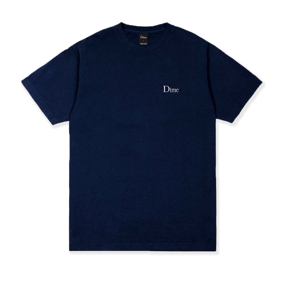 Dime Classic Logo Embroidered T-Shirt (Navy)