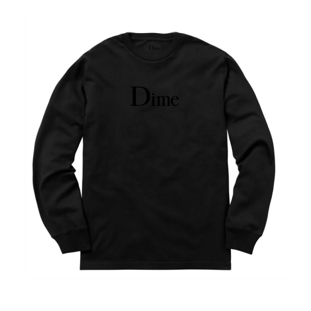 Dime Classic Logo Long Sleeve T-Shirt (Black)