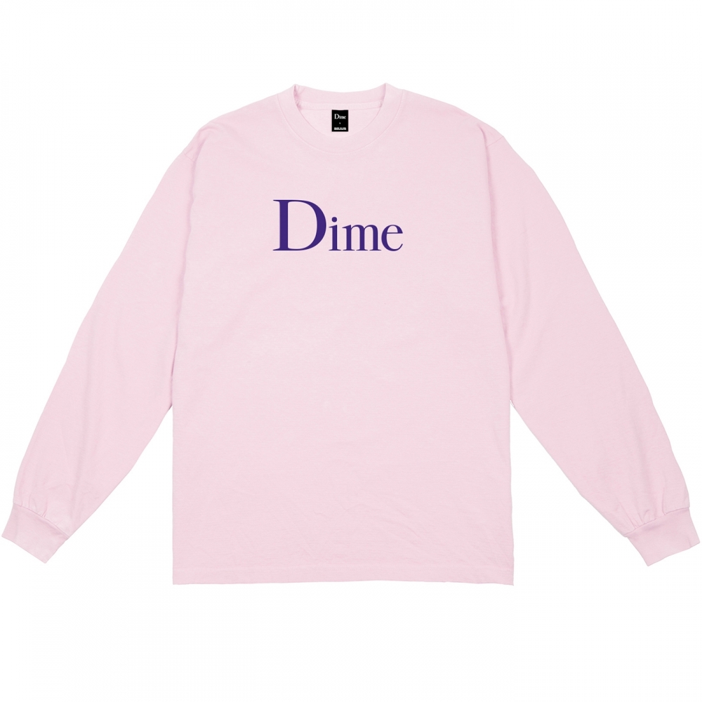 Dime Classic Logo Long Sleeve T-Shirt (Light Pink)