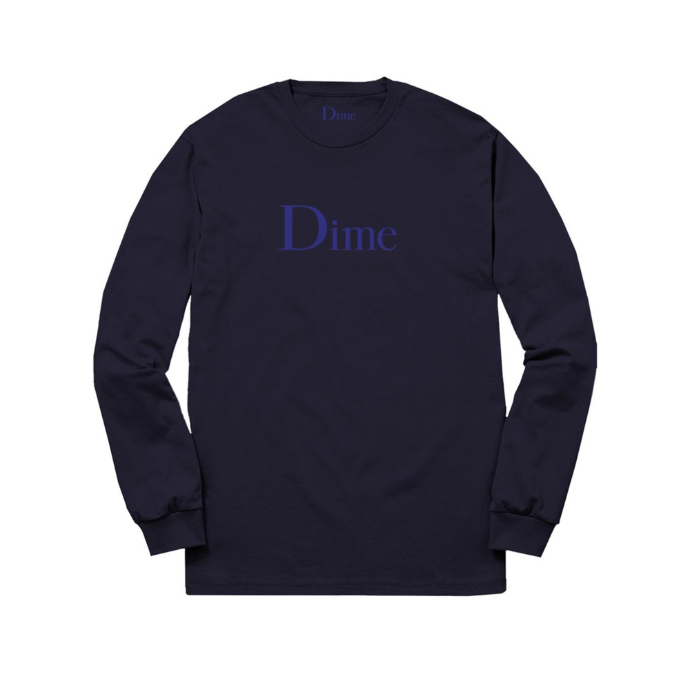 Dime Classic Logo Long Sleeve T-Shirt (Navy)