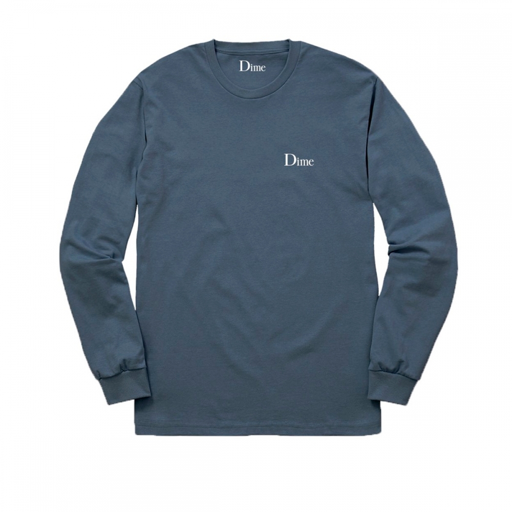 Dime Classic Logo Long Sleeve T-Shirt (Stone Blue)