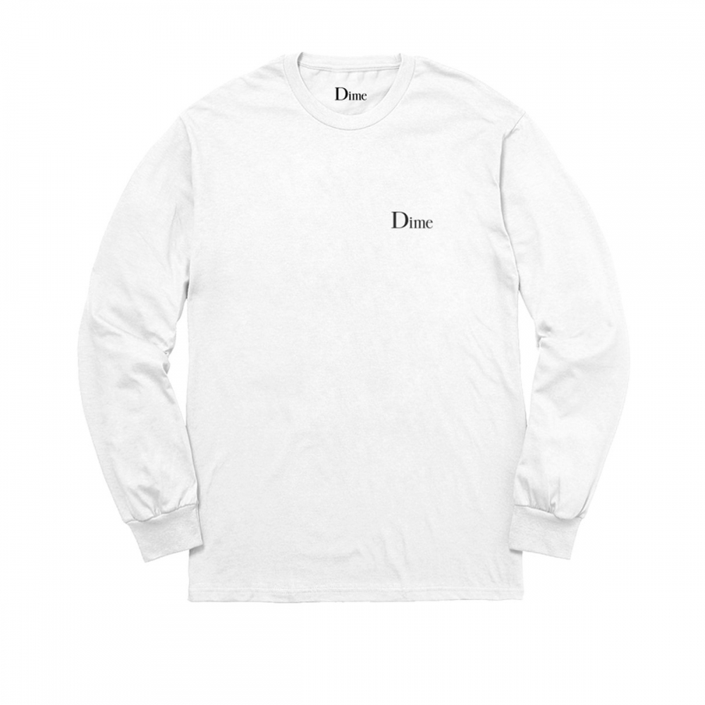 Dime Classic Logo Long Sleeve T-Shirt (White)