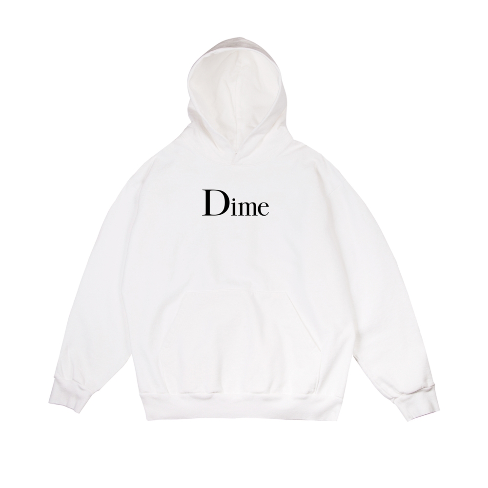 Dime Classic Logo Pullover Hooded Sweatshirt (White)
