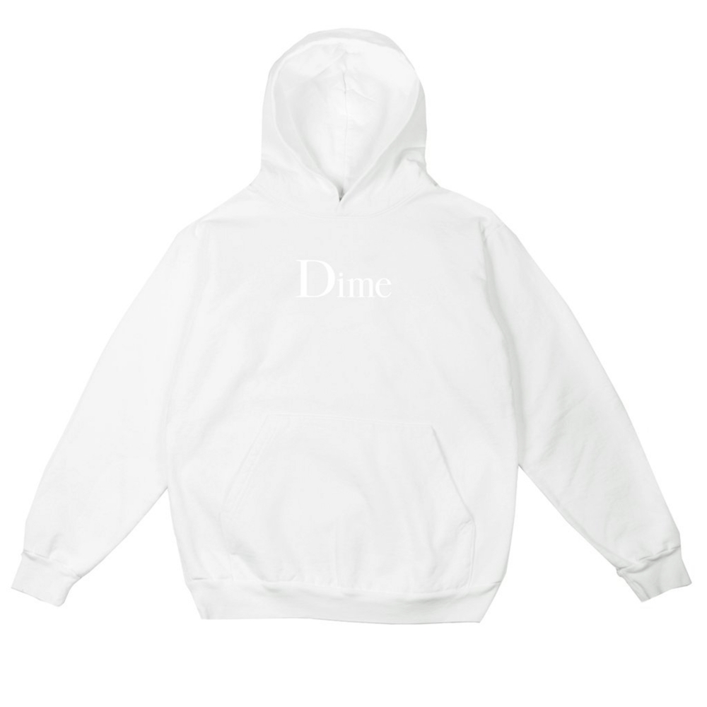 Dime Classic Logo Pullover Hooded Sweatshirt (White)