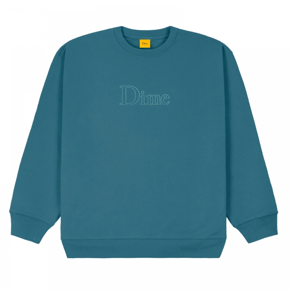 Dime Classic Outline Crew Neck Sweatshirt (Real Teal)