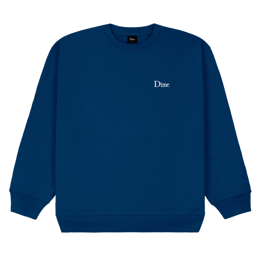 Dime Classic Small Logo Embroidered Crew Neck Sweatshirt (Navy)