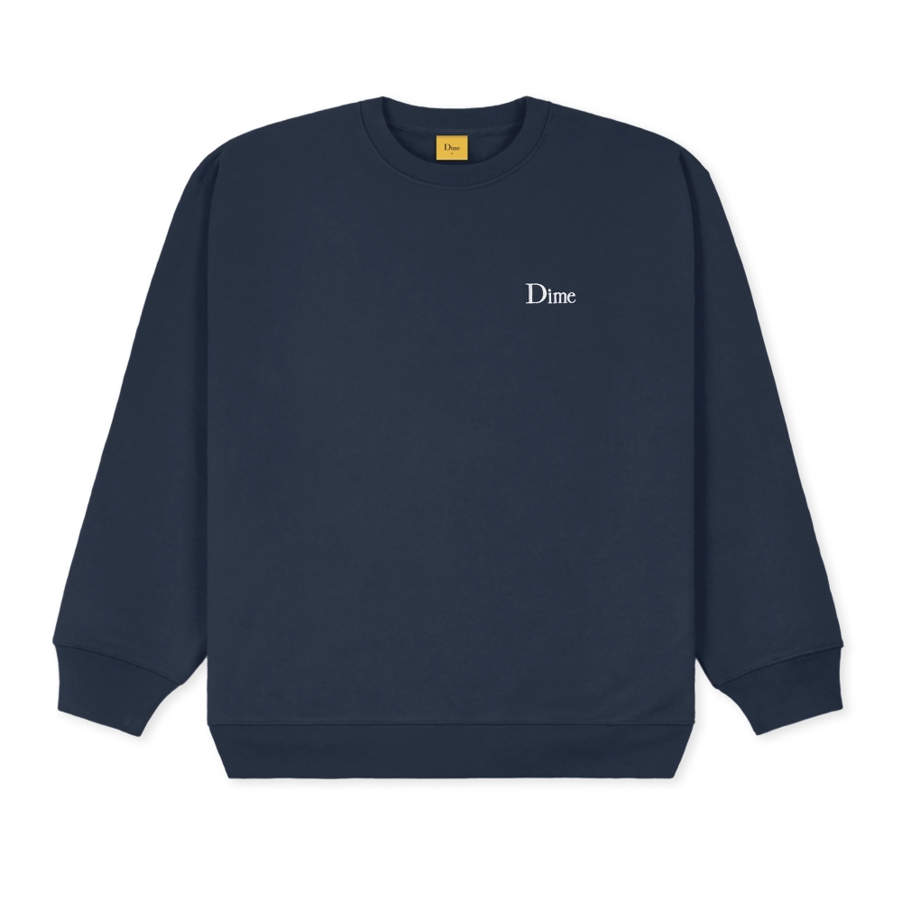 Dime Classic Small Logo Embroidered Crew Neck Sweatshirt (Navy)