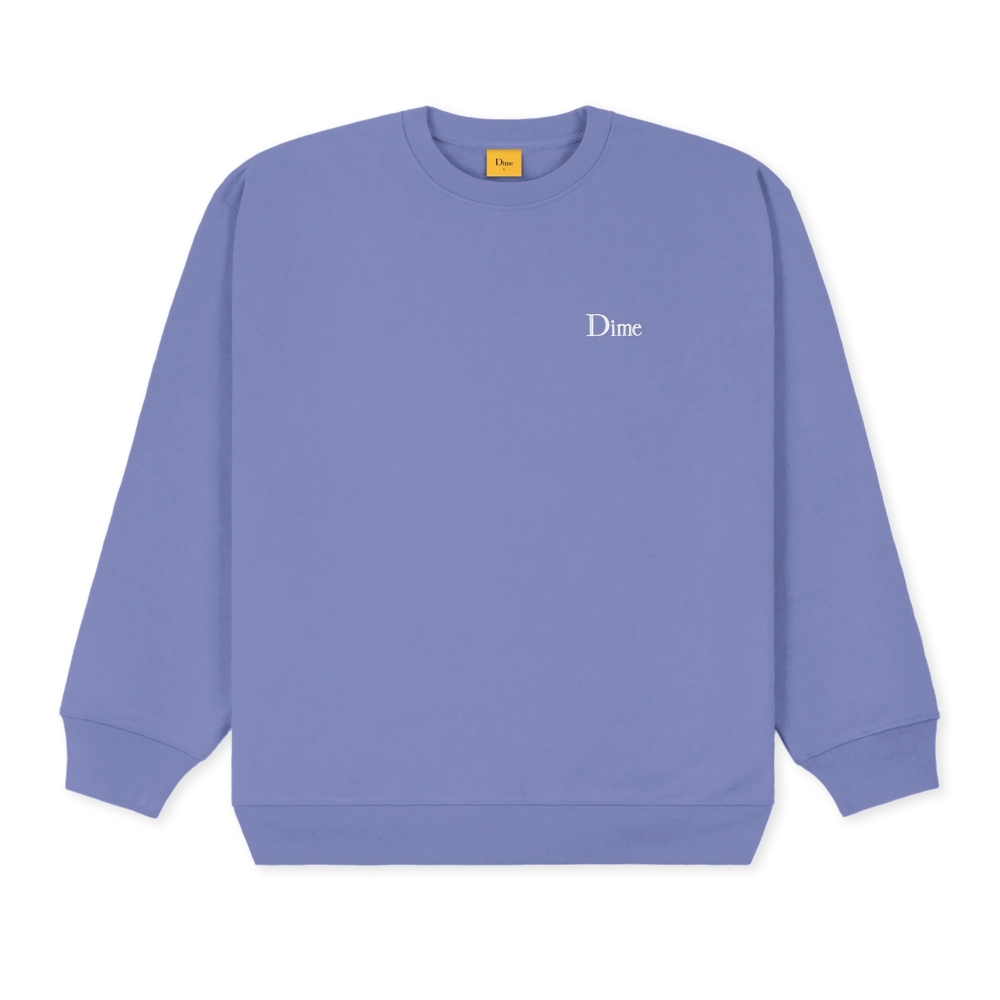Dime Classic Small Logo Embroidered Crew Neck Sweatshirt (Velvet Purple)