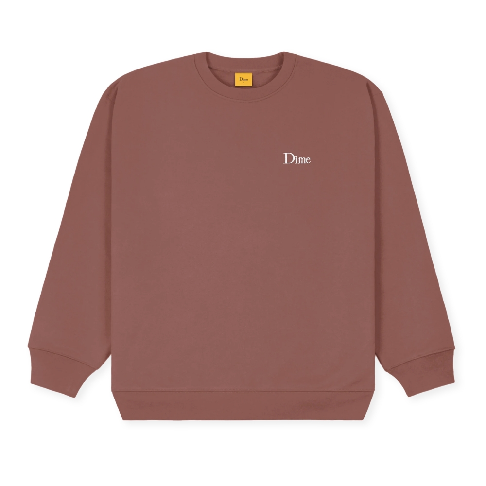 Dime Classic Small Logo Embroidered Crew Neck Sweatshirt (Washed Maroon)