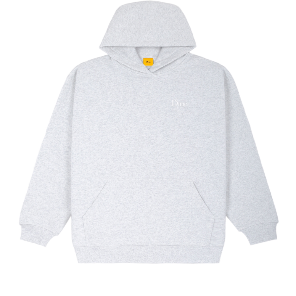 Dime Classic Small Logo Embroidered Pullover Hooded Sweatshirt (Ash)