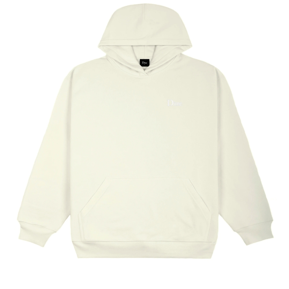 Dime Classic Small Logo Embroidered Pullover Hooded Sweatshirt (Cream)