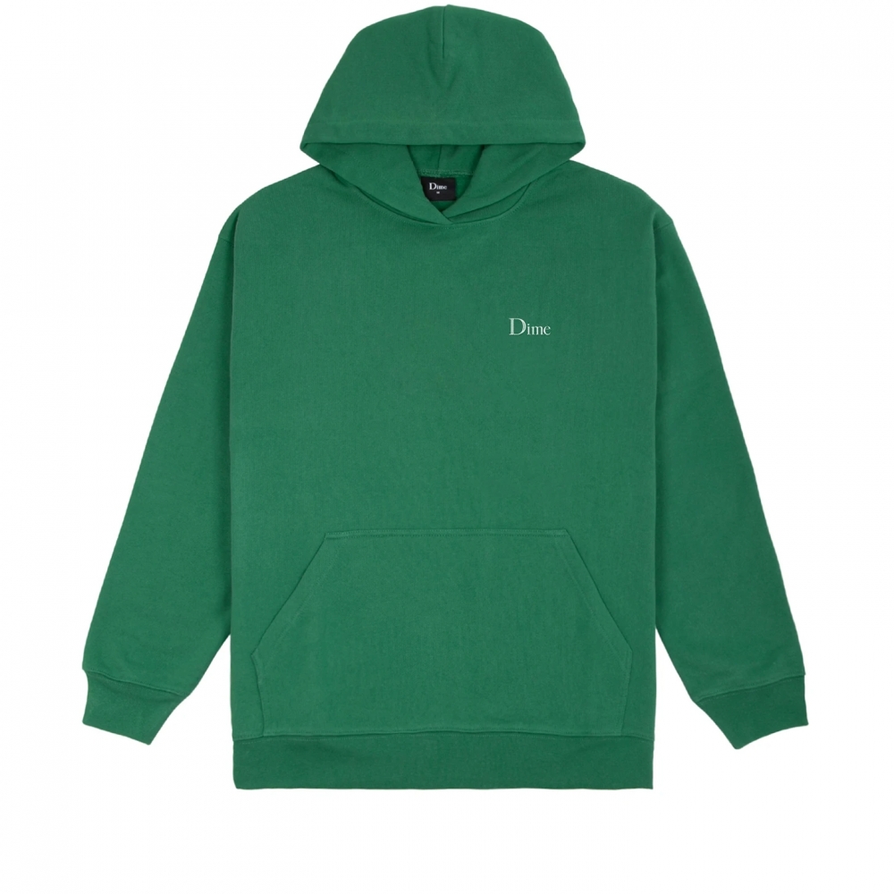 Dime Classic Small Logo Embroidered Pullover Hooded Sweatshirt (Green)
