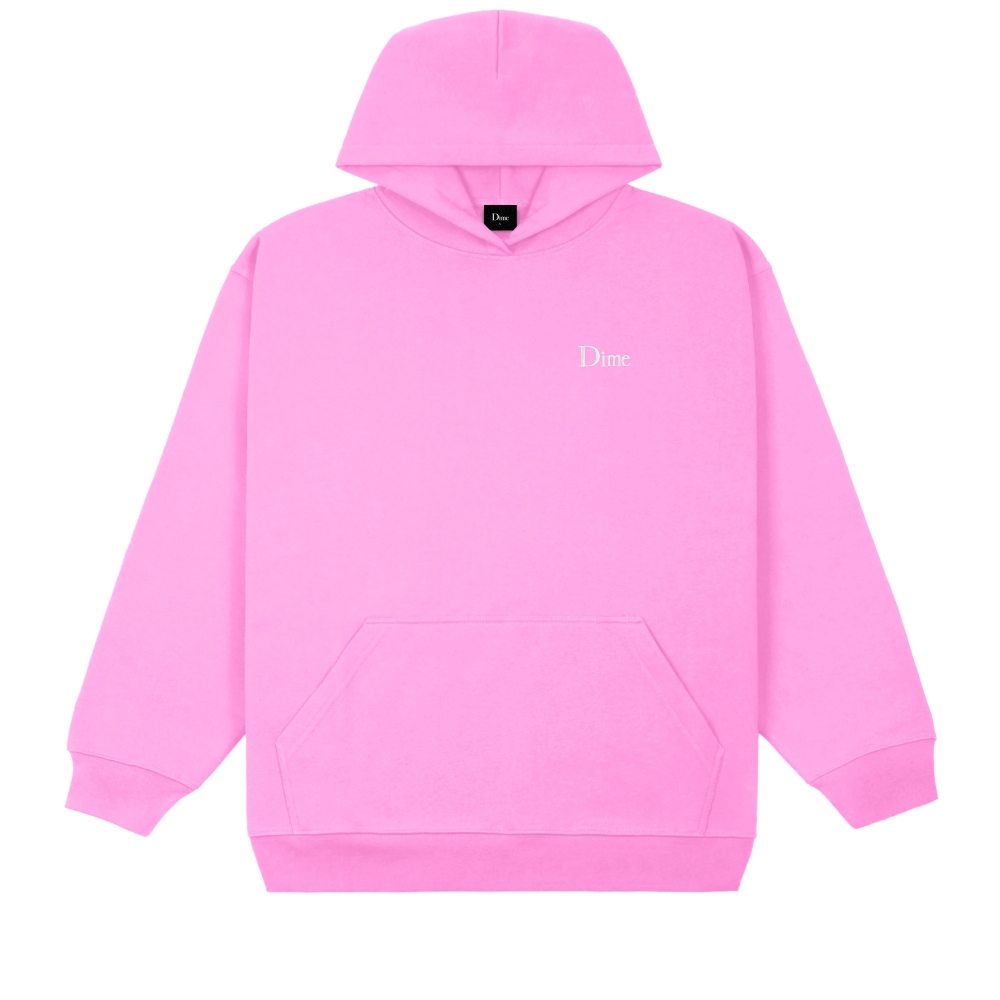 Dime Classic Small Logo Embroidered Pullover Hooded Sweatshirt (Light Pink)
