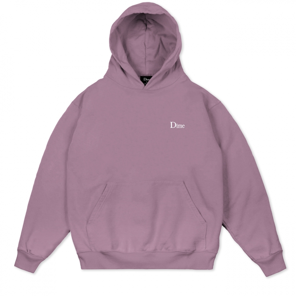 Dime Classic Small Logo Embroidered Pullover Hooded Sweatshirt (Mauve)