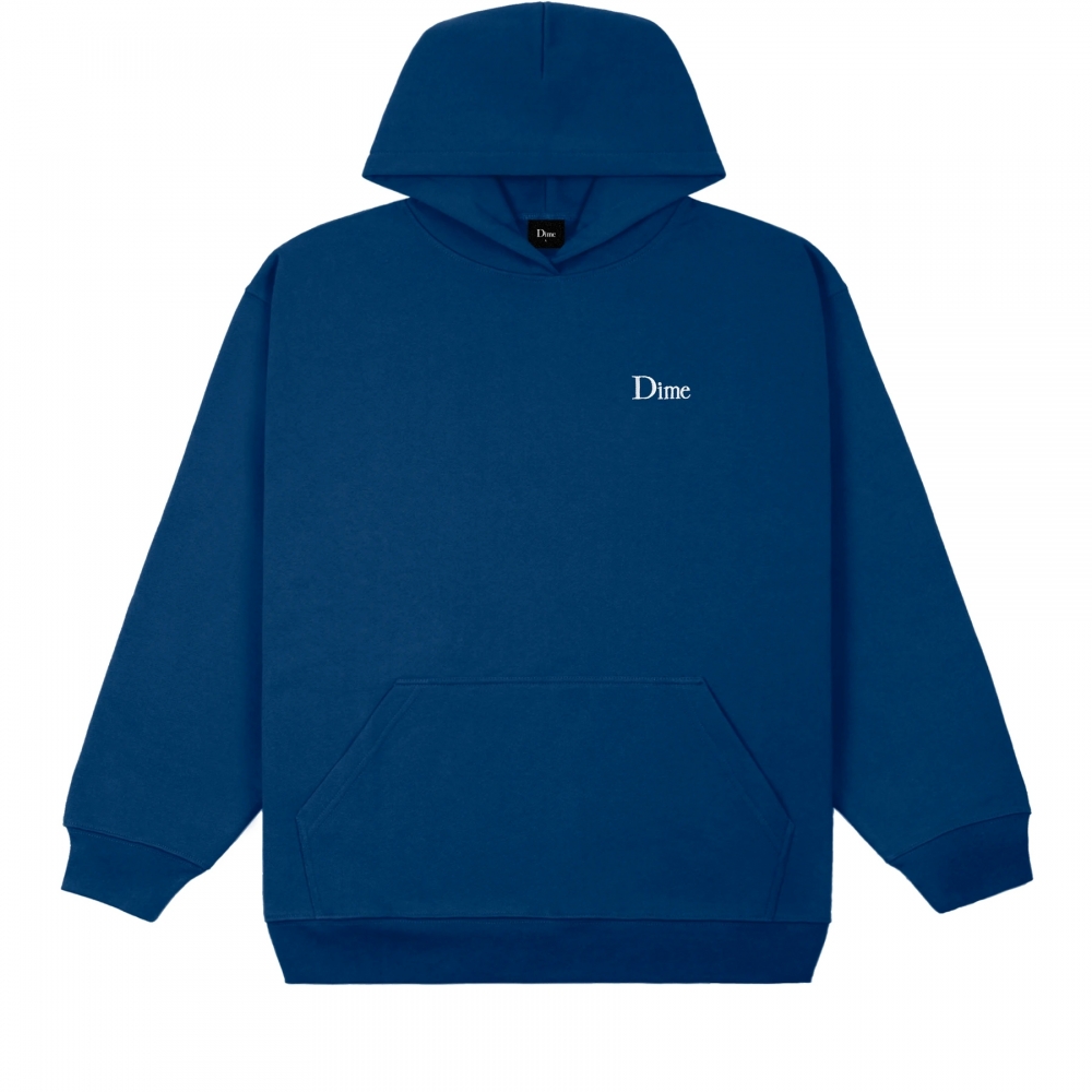 Dime Classic Small Logo Embroidered Pullover Hooded Sweatshirt (Navy)