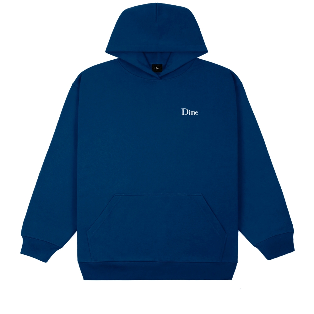 Dime Classic Small Logo Embroidered Pullover Hooded Sweatshirt (Navy)
