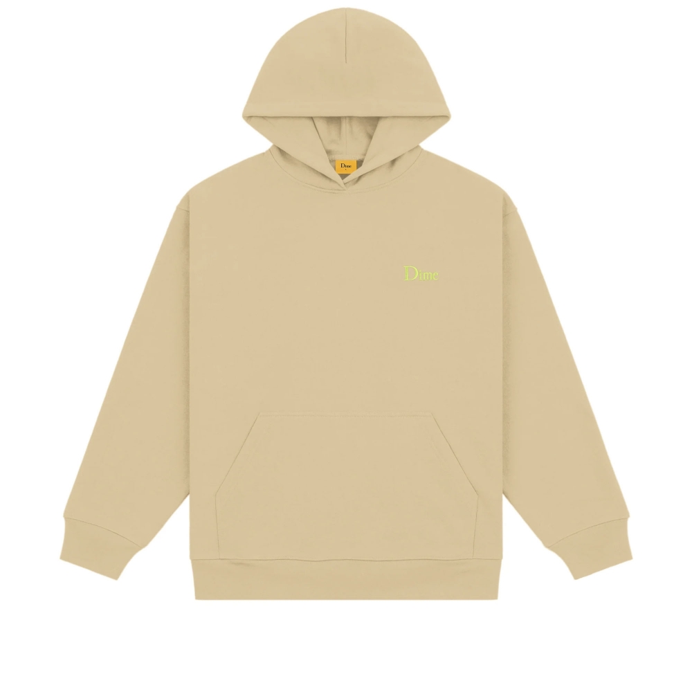 Dime Classic Small Logo Embroidered Pullover Hooded Sweatshirt (Sand)