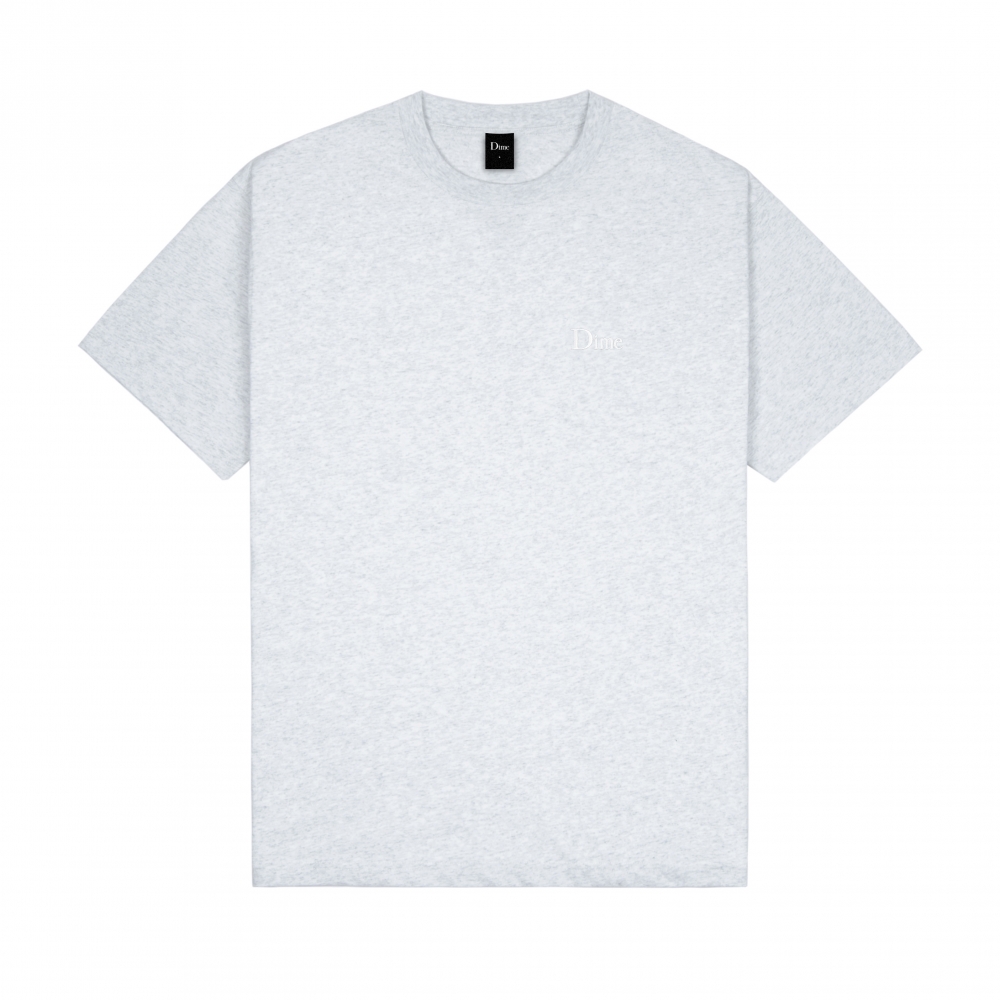 Dime Classic Small Logo Embroidered T-Shirt (Ash)