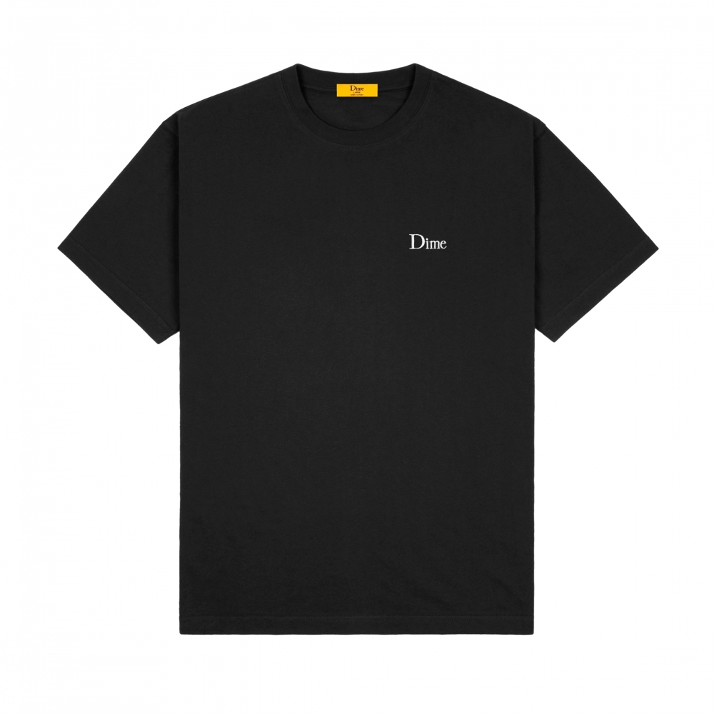 Dime Classic Small Logo Embroidered T-Shirt (Black)