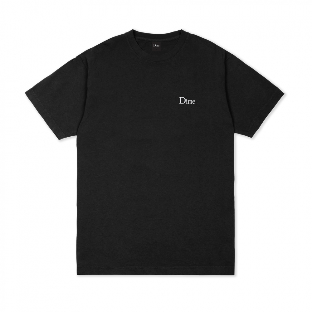 Dime Classic Small logo Embroidered T-Shirt (Black)